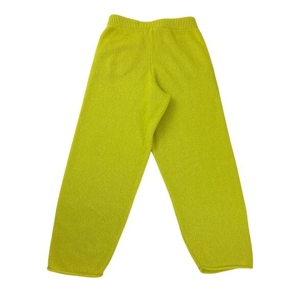 THE ELDER STATESMAN Size S 100% Cashmere Knit Pants Chartreuse Green Yellow Pant - Picture 3 of 7